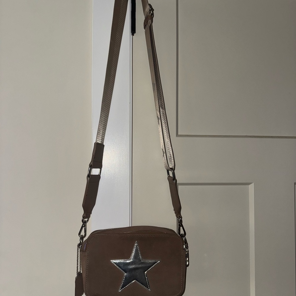 Brown Crossbody Bag with Star Detail